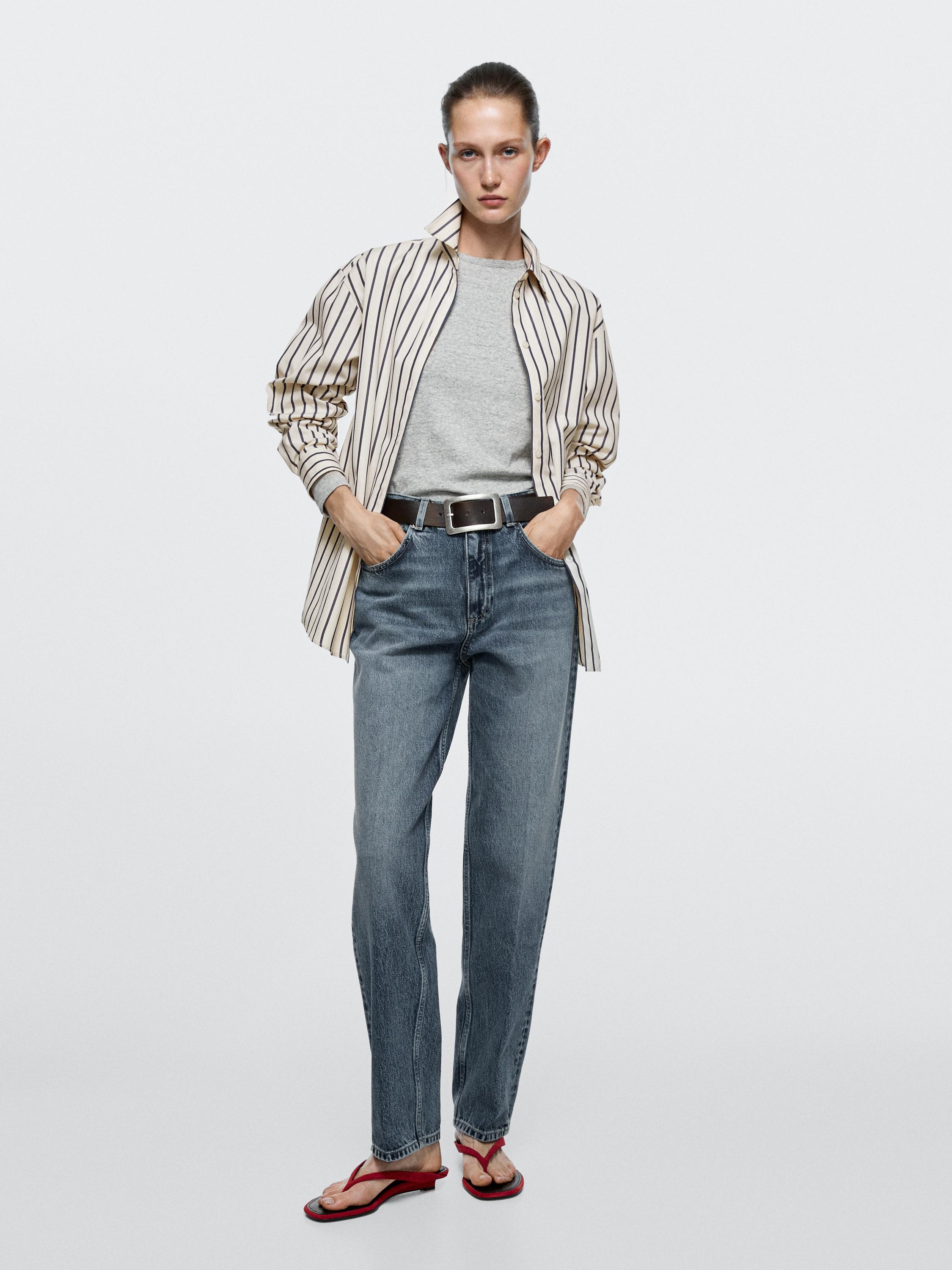 High-waist relaxed fit barrel jeans